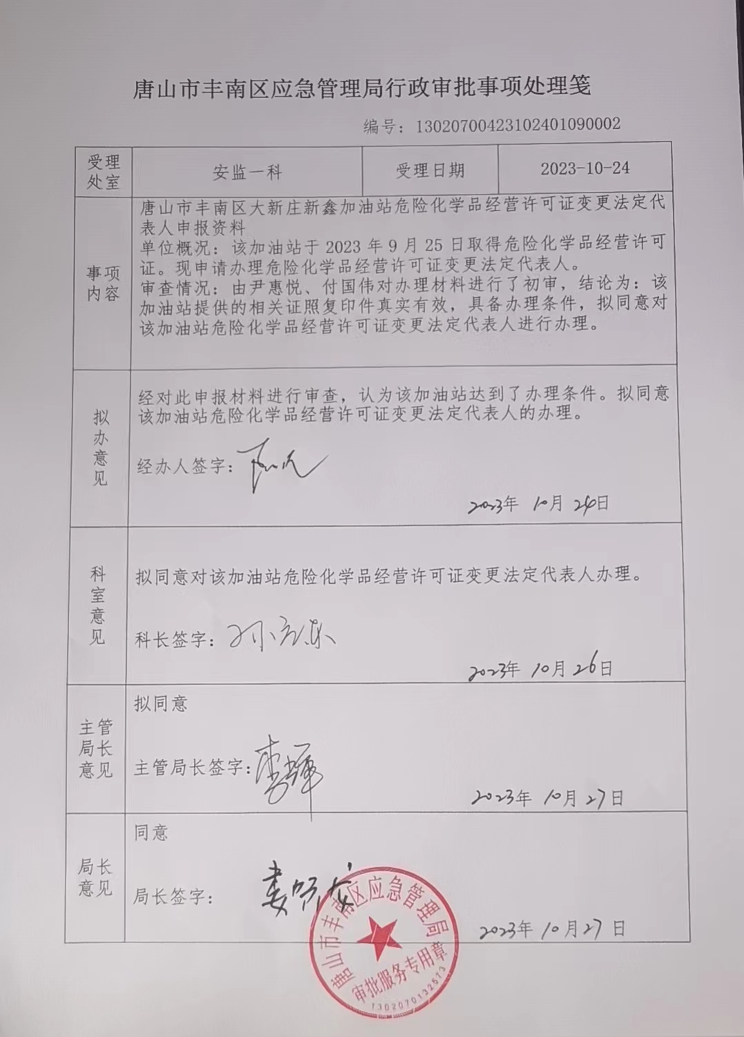 唐山市丰南区大新庄新鑫加油站行政许可公示.jpg