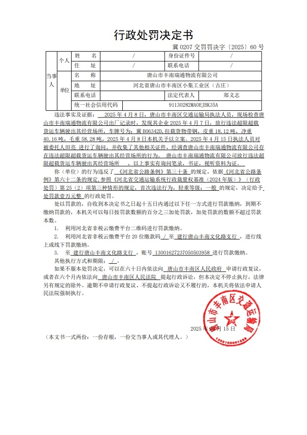 冀 0207 交罚罚决字〔2025〕60 号.jpg