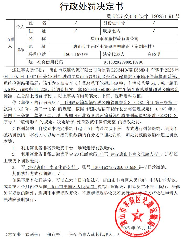 冀 0207 交罚罚决字〔2025〕91 号.jpg