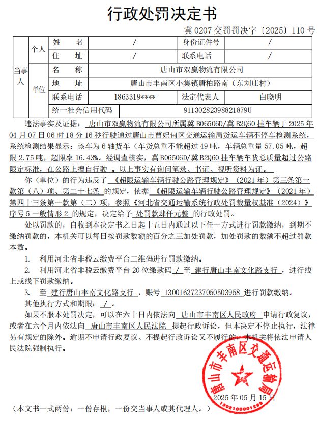 冀 0207 交罚罚决字〔2025〕110 号.jpg