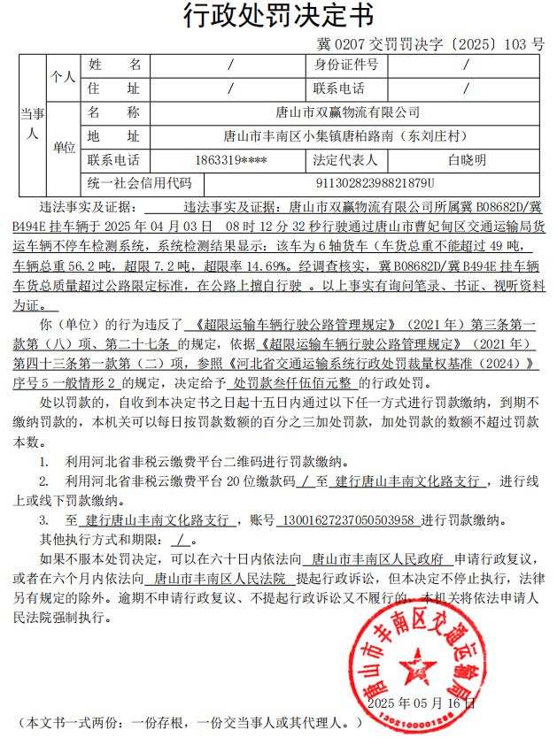 冀 0207 交罚罚决字〔2025〕103 号.jpg