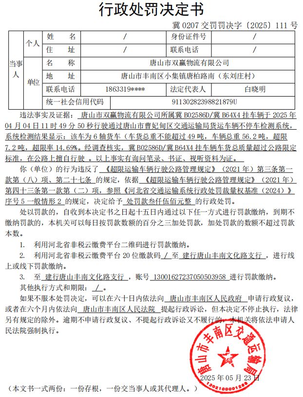 冀 0207 交罚罚决字〔2025〕111 号.jpg