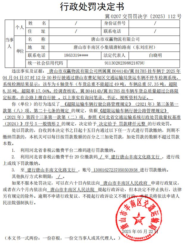 冀 0207 交罚罚决字〔2025〕112 号.jpg