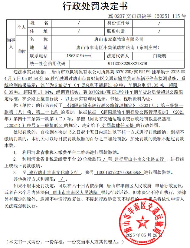 冀 0207 交罚罚决字〔2025〕115 号.jpg