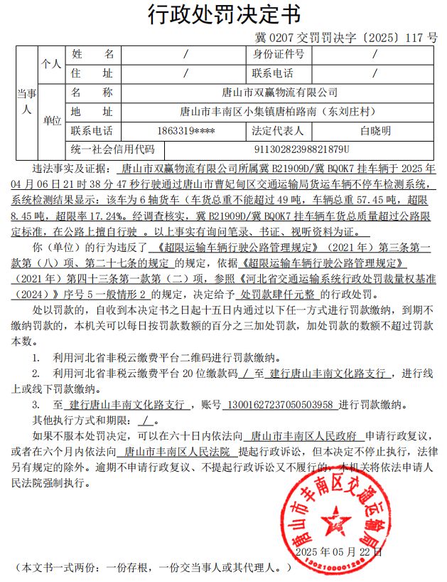 冀 0207 交罚罚决字〔2025〕117 号.jpg