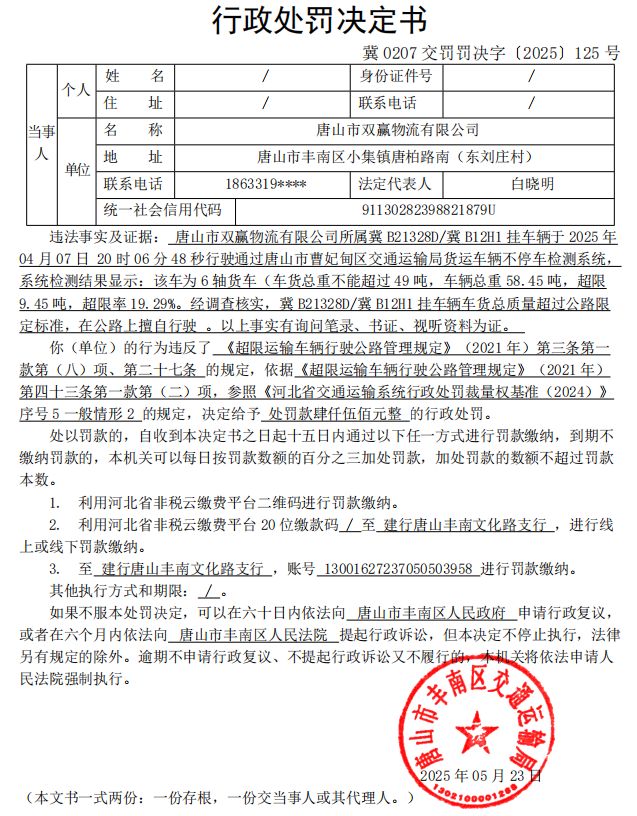 冀 0207 交罚罚决字〔2025〕125 号.jpg