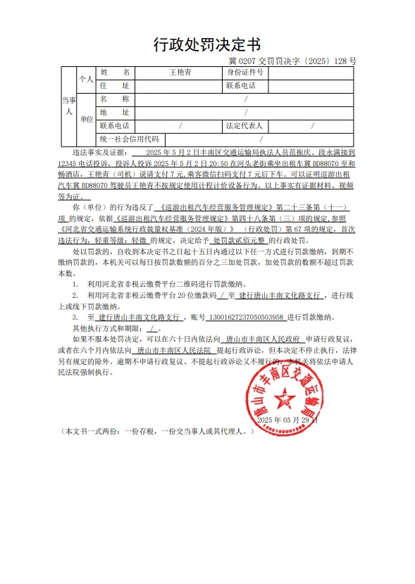冀 0207 交罚罚决字〔2025〕128 号.jpg