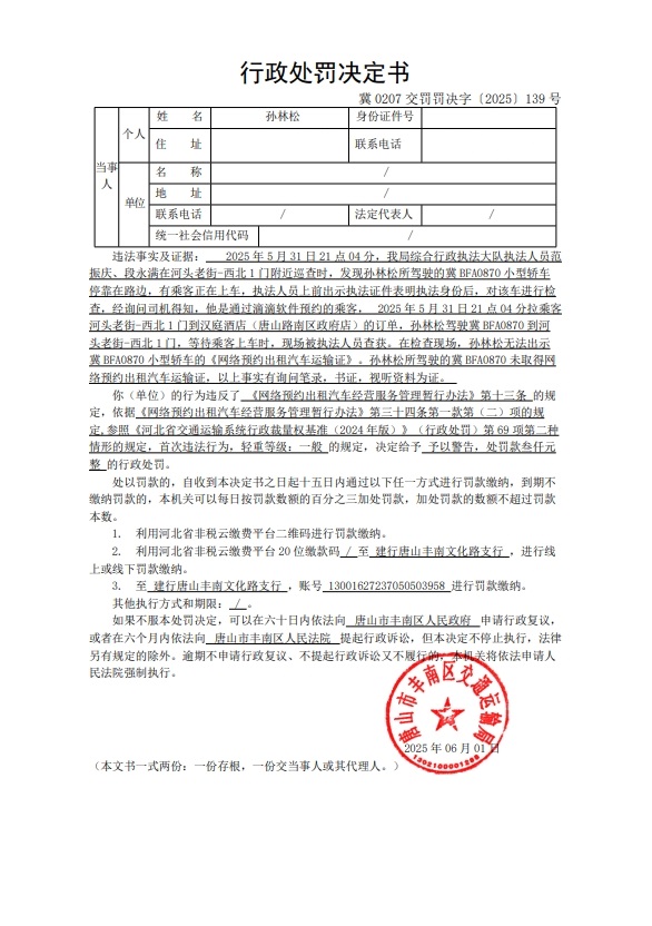 冀 0207 交罚罚决字〔2025〕139 号.jpg