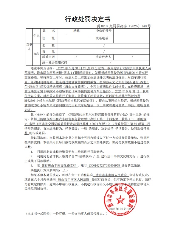 冀 0207 交罚罚决字〔2025〕140 号.jpg