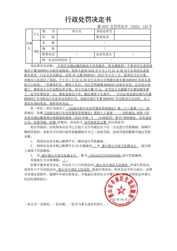 冀 0207 交罚罚决字〔2025〕142 号.jpg